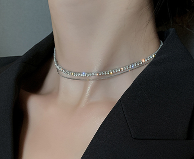 Diamond necklace women&#39;s new light luxury small neck accessories clavicl... - $19.80