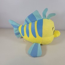 Disney The Little Mermaid Flounder Plush Yellow Blue Fish 15&quot; Long 10&quot; Tall - £11.22 GBP