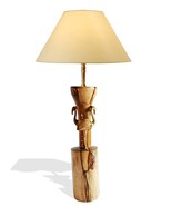 West African Style Hand Carved Teak Wood Wildlife Double Flamingoes Tabl... - $299.00