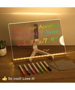 LED Note Board with 7 Colors, 12&quot;x8&quot; Dual-Color Mode, USB Powered, Clear... - $29.22 CAD