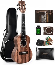 Caramel Concert Ukulele, Cc207-23 Inch Koa Acacia Wood Ukelele For Adult... - £71.57 GBP