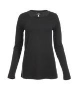 Blue Mountain YLK-1071 Women&#39;s Solid Long Sleeve Scoop Neck T-Shirt, Bla... - $38.15 CAD