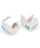 100 Pcs Cat3 Rj11 6P4C Phone Telephone Keystone Jack 110 H-Modular White... - $116.99