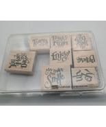 STAMPIN Up Everyday Expressions Set 8 Rubber Stamps Retired '97 Junk Journaling - $9.99