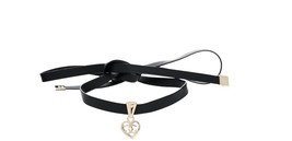 Nib Authentic Chanel Lambskin Cc Heart Choker Necklace Black - £519.58 GBP