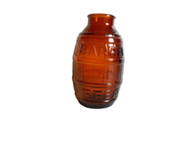 Brown Glass Barrel of Bear Bottle 5&quot; - £7.87 GBP