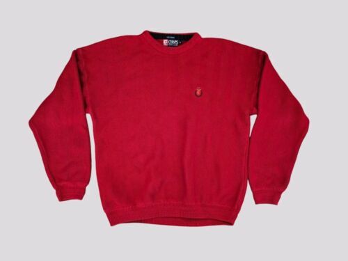 Chaps Ralph Lauren Vtg Sweater Mens XL Red Pullover Hand Framed Cotton H... - $18.99