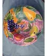 Ancora Fruit Design Large Ceramic Basin Italy - not perfect! Still Beaut... - $8.95