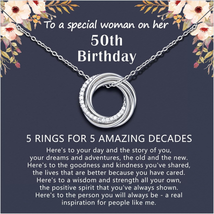 50Th Birthday Gifts for Women, Silver Happy Birthday Jewelry Gift for Her Frien - £26.46 GBP