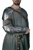 Medieval Single Shoulder And Metal Bracer Knight LARP Cosplay Costume Accessory - £111.55 GBP