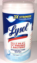 Lysol 80 Ct Wipes-3X Stronger-Crisp Linen Scent-Kills 99% Germs-SHIPS N 24 HRS - £6.23 GBP