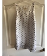 Maison Jules Women&#39;s Sz S white w/ Anchor Print Sleeveless Top Blouse - £13.15 GBP