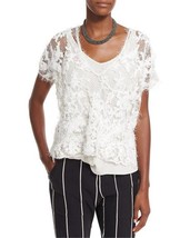 Brunello Cucinelli Intarsia-Embroidered Lace Top &amp; Tank, Neutral Sz M $3K - £638.68 GBP