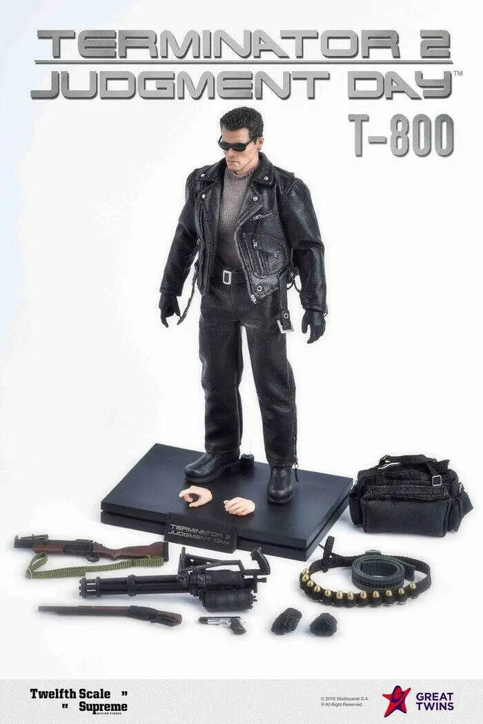 Great Twins Terminator 2: Judgement Day T-800 Arnold 1/12 Figure - £289.83 GBP