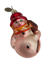 Christopher Radko Littlest Snowman in Red Hat Glass Christmas Ornament Vintage - £19.98 GBP
