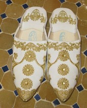 Wedding slippers-White gold wedding slippers-White gold slippers -White ... - £31.85 GBP