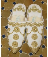 Wedding slippers-White gold wedding slippers-White gold slippers -White ... - £28.26 GBP
