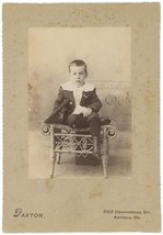 Circa 1890&#39;S Named Cabinet Card Adorable Boy W. Us Navy Hat Paxton Astoria, Or - £13.29 GBP