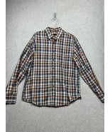 J Crew Men Western Pearl Snap Plaid Button Up Shirt L Long Sleeve Casual... - £30.62 GBP