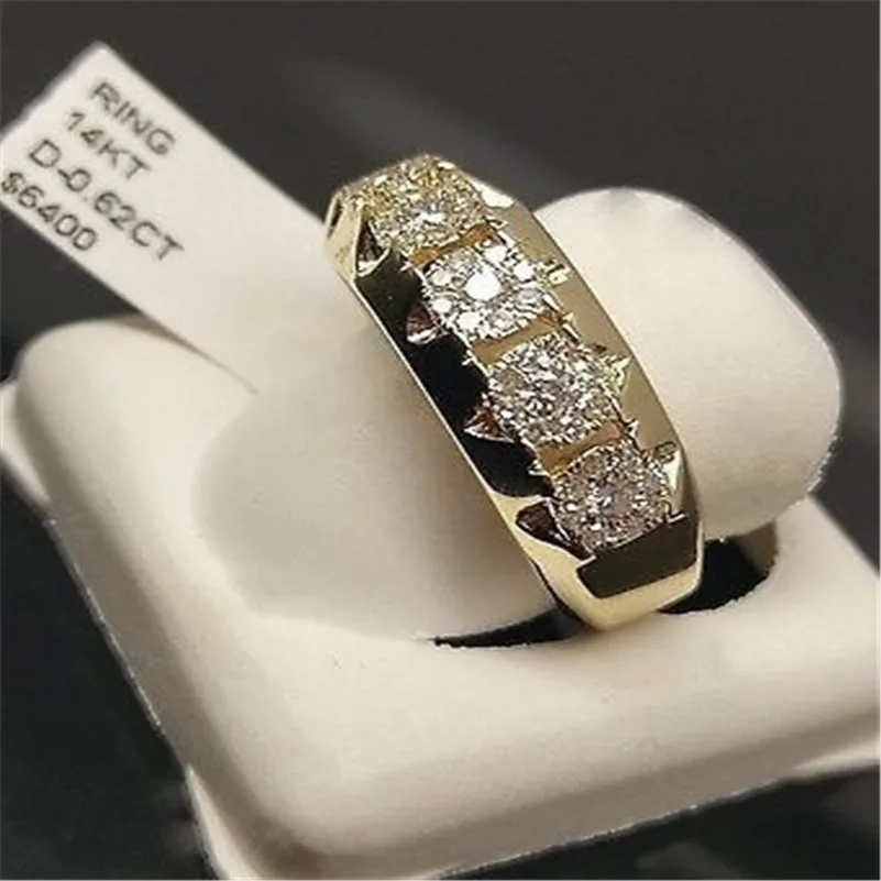 14k Gold Diamond Ring for Women To Join Party Peridot Gemstone Anillos De Weddin - £18.81 GBP