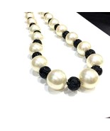 Women&#39;s Necklace Stainless Steel Natural Curved Black Onyx Beads Round P... - £216.91 GBP