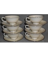 Set (6) Lenox MONTCLAIR PATTERN Cups/Saucers PLATINUM TRIM Made in USA - €67,88 EUR
