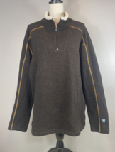 Kuhl Alfpaca quarter 1/4 zip fleece Brown pullover sweater men&#39;s 2XL - £25.78 GBP