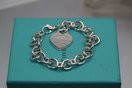Tiffany & Co. Return to Tiffany Heart Tag Charm Bracelet 925 Sterling Silver 7" - $327.25
