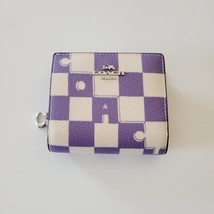 Coach CT217 Snap Wallet Coach Checkerboard Small Clutch Light Violet Chalk - £66.14 GBP