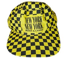 VTG New York Casino Snapback Painters Hat Yellow Black Checkered Las Veg... - $24.08