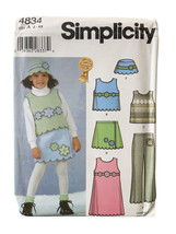 Simplicity Sewing Pattern 4834 Top Skirt Pants Dress Girls Size 2-6X - £6.29 GBP