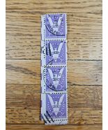 US Stamp Win the War 3c Used Violet Vert Strip of 4 New York Cancel - €4,85 EUR