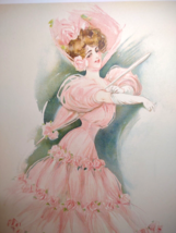 Victorian Art Print New York Show Girl Maud Stumm Litho 1907 Original Broadway - £23.53 GBP