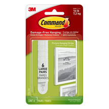 Command Large Picture Hanging Strips, White, Damage Free Hanging, 6 Pair... - £7.65 GBP