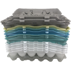 Egg Cartons Styrofoam Natural Pulp Plastic Bulk Lot of 13 Holds 18 Large... - £11.27 GBP