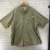 World Wide Sportsman Fishing Shirt Mens Sz 3XL Khaki Short Sleeve Vented FLAW - $14.84