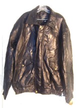 Napolene Leather Outfitters Black Patchwork Leather Bomber Jacket Plus 2... - $67.50
