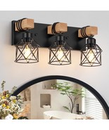 Fadimikoo 3-Light Farmhouse Vanity Light For Bathroom, Wood Bathroom Light - $865.75 MXN