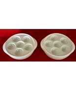 2 Vintage White Ceramic Escargot Baking Serving Dishes 5&quot; Diameter - €9,28 EUR