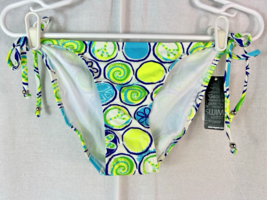 Ingear Womens Sz Small Peace Symbol Print Blue Green White Bikini Bottom... - $7.92