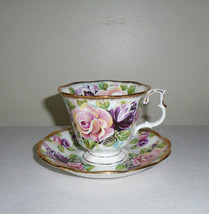 Royal Albert Summer Bounty Series Amethyst Footed Tea Cup and Saucer - $173.25