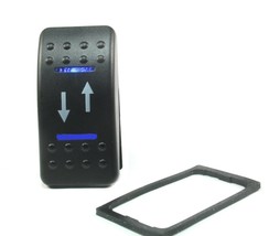 Momentary Rocker Switch Dpdt, 20A 12VDC, Illuminated Blue Lens Up/Down Arrows - £6.84 GBP