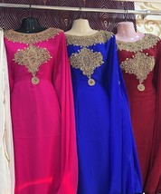New Abaya  Gown Kaftans Dubai Party  For Festive Georgette Moroccan Dres... - €58,78 EUR