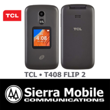 TCL FLIP 2  T408 8GB • LTE Flip Phone • VZW + GSM UNLOCKED • NEW - £39.04 GBP