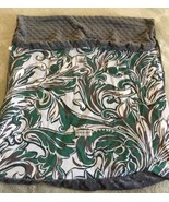 Car Seat Canopy Boys 2 Sided Gray Minky Fleece Green White Leaves Floral - $16.80 CAD