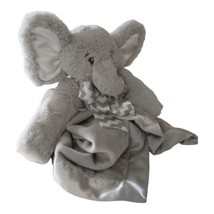 Bearington Baby Elephant Lovey Lil Spout Snuggler Gray Security Blanket Satin - £17.26 GBP