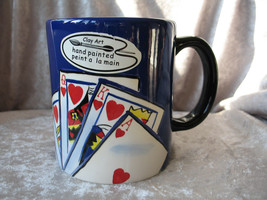 Clay Art Casino Chips Poker Playing Card Ceramic Coffee Mug NEW - £10.19 GBP