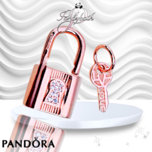 Pandora Moments Padlock and Key Dangle Charm 780088C01 US SELLER - $702.41 MXN