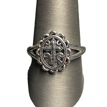 UNISEX  925 STERLING SILVER CROSS RING SIZE 9.75 SKY - $46.33
