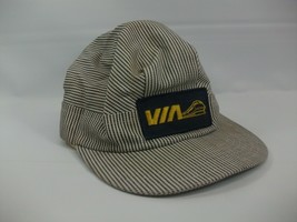 VIA Rail Train Youth Patch Hat Vintage Blue Pinstripe Snapback Conductor Cap - $19.99